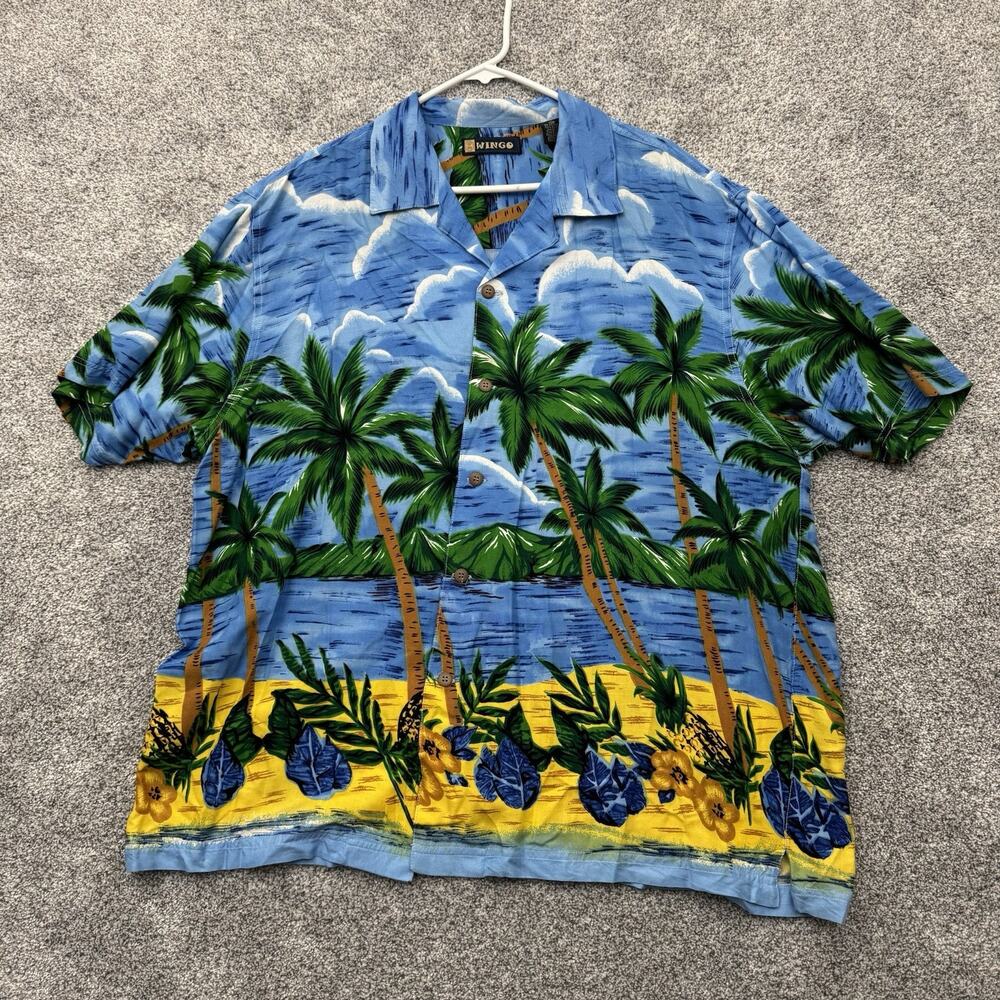 Vintage 90s Y2K Hawaiian Shirt Men 2X Big Tropical Boho Retro Vacation Beachwear